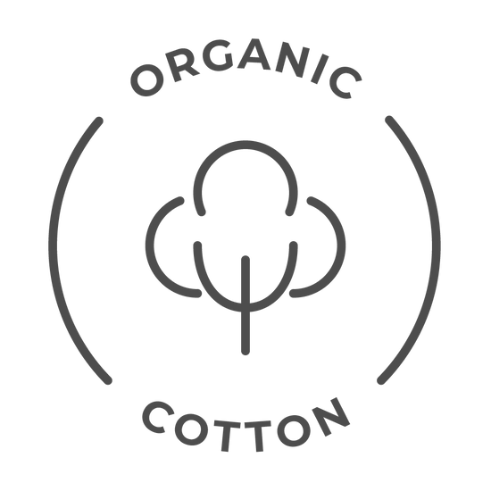 rundes Icon der Marke Awearable in grauer Schrift auf weißem Grund für Bio-Baumwolle
