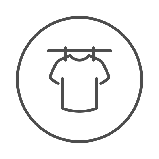 rundes Icon der Marke Awearable in grauer Schrift auf weißem Grund für Trocknen