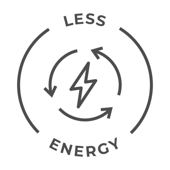 rundes Icon der Marke Awearable in grauer Schrift auf weißem Grund für energiesparende Herstellung