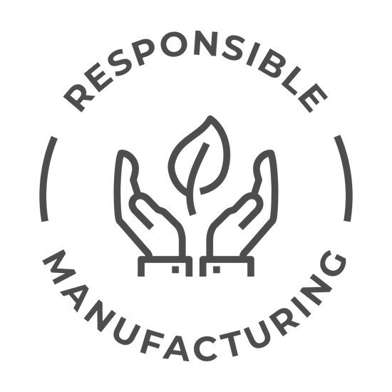 rundes Icon der Marke Awearable in grauer Schrift auf weißem Grund für verantwortungsvolle Herstellung