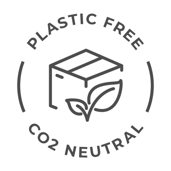rundes Icon der Marke Awearable in grauer Schrift auf weißem Grund für plastikfreie Verpackung und klimaneutralen Versand
